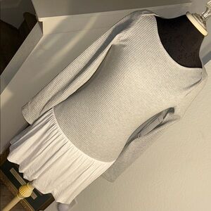 Madden Girl Light Gray Ribbed Knit Dress